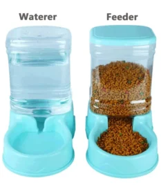 Comedero para mascotas de material PP de 3,8l, fuente de agua y dispensador de comida automático para mascotas.