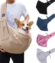 Cómoda bolso de hombro tipo bandolera para mascotas, para viajes al aire libre, portátil.