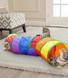 Tubo de túnel para gatos, juguetes plegables para gatos.
